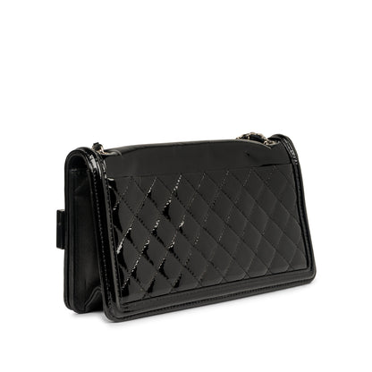 Chanel Boy Bag Patent Leather Black Shoulder Bag