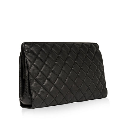 Chanel Timeless Caviar Black Clutch Caviar