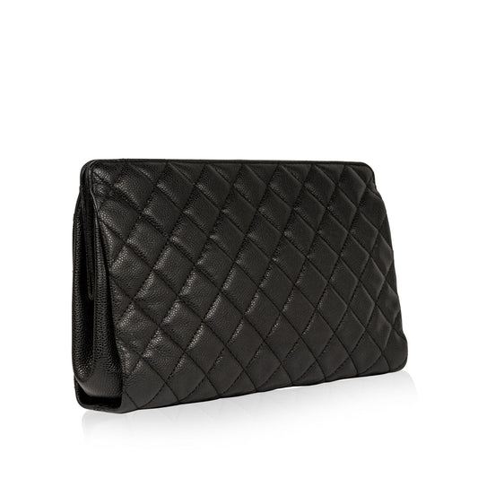 Chanel Timeless Caviar Black Clutch Caviar