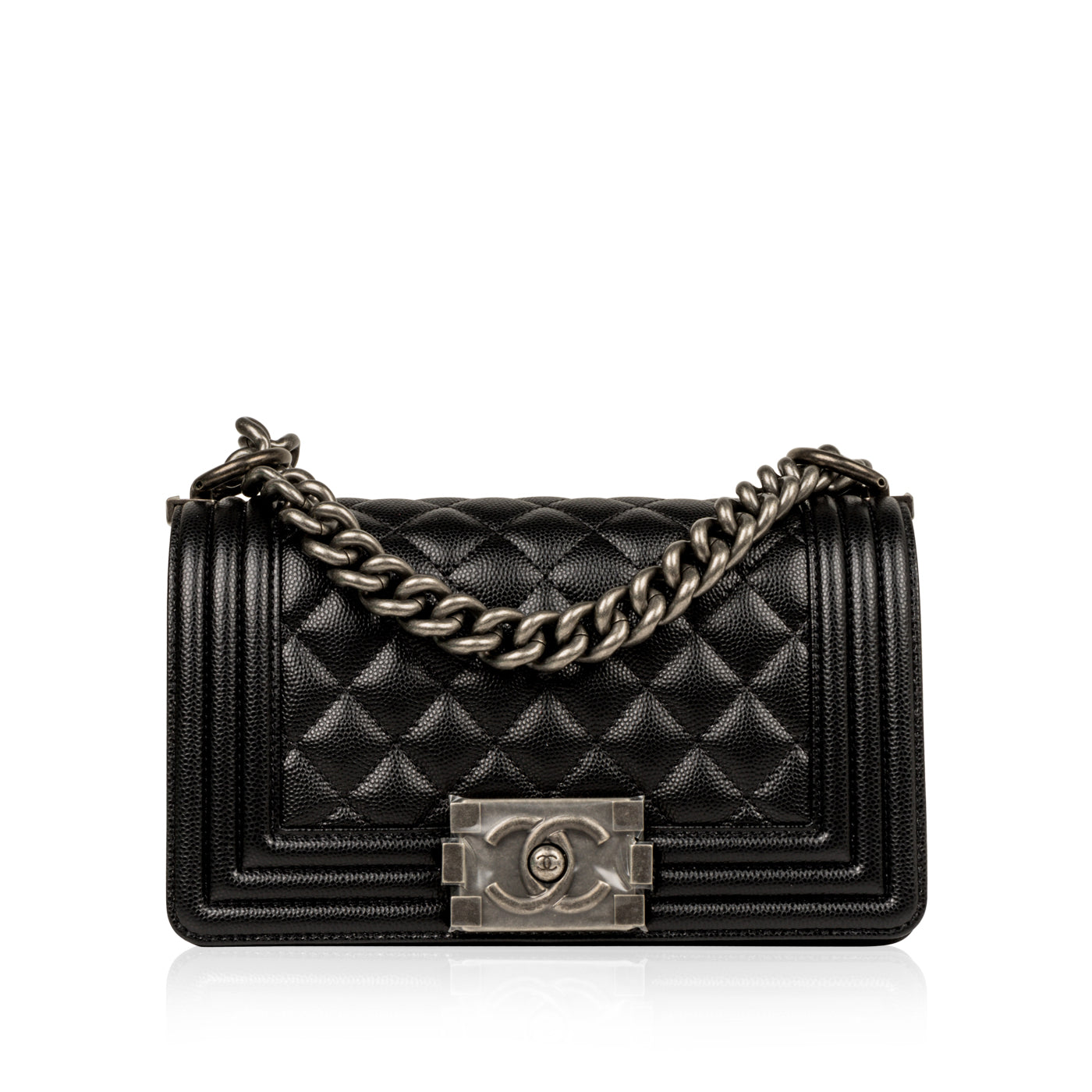 Chanel Boy Bag Caviar Black Shoulder Bag Style 21
