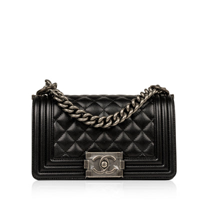 Chanel Boy Bag Caviar Black Shoulder Bag Style 21