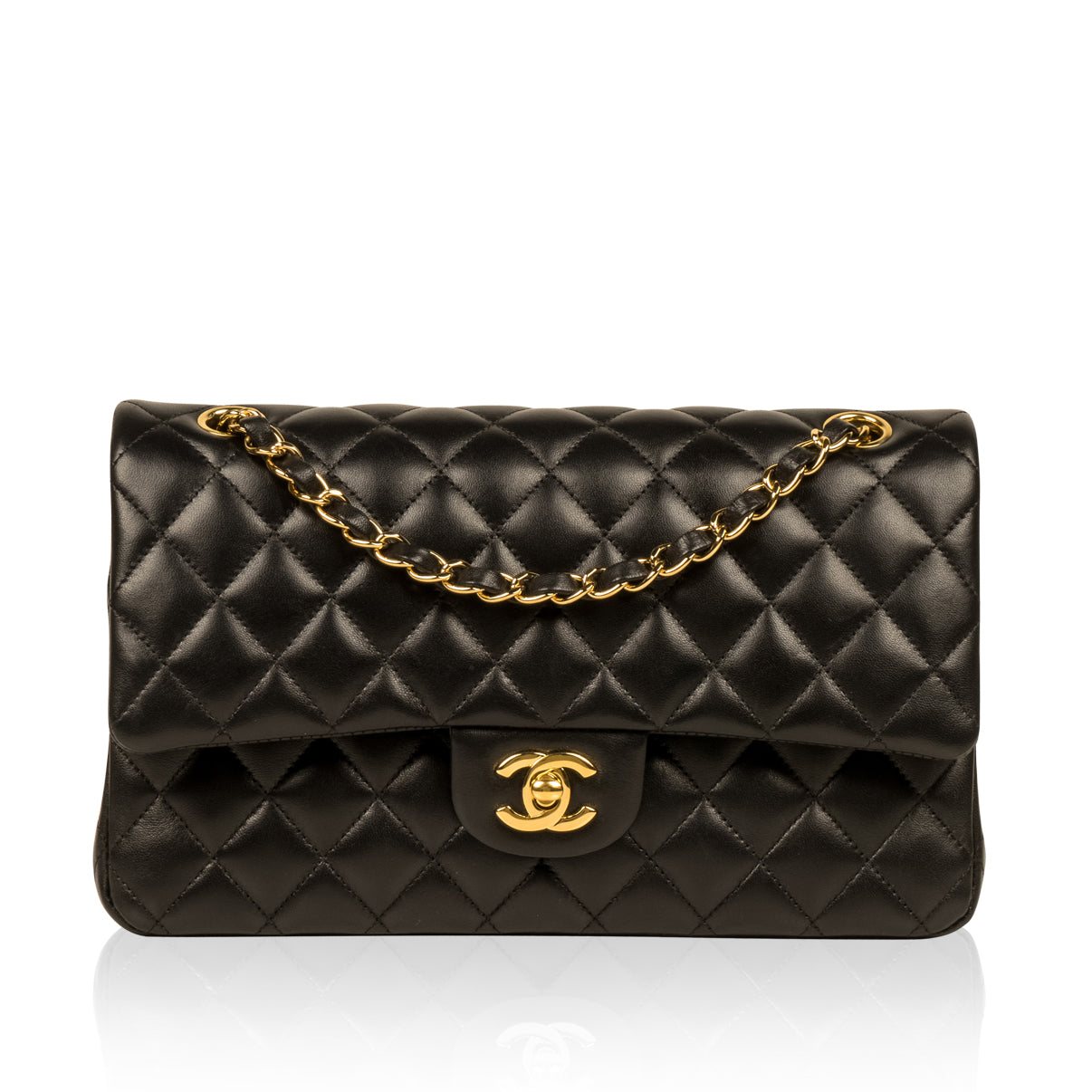 Chanel Classic Flap Lambskin Black Shoulder Bag Style 146