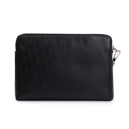 Christian Dior 2020 Black Oblique Galaxy Leather Pouch