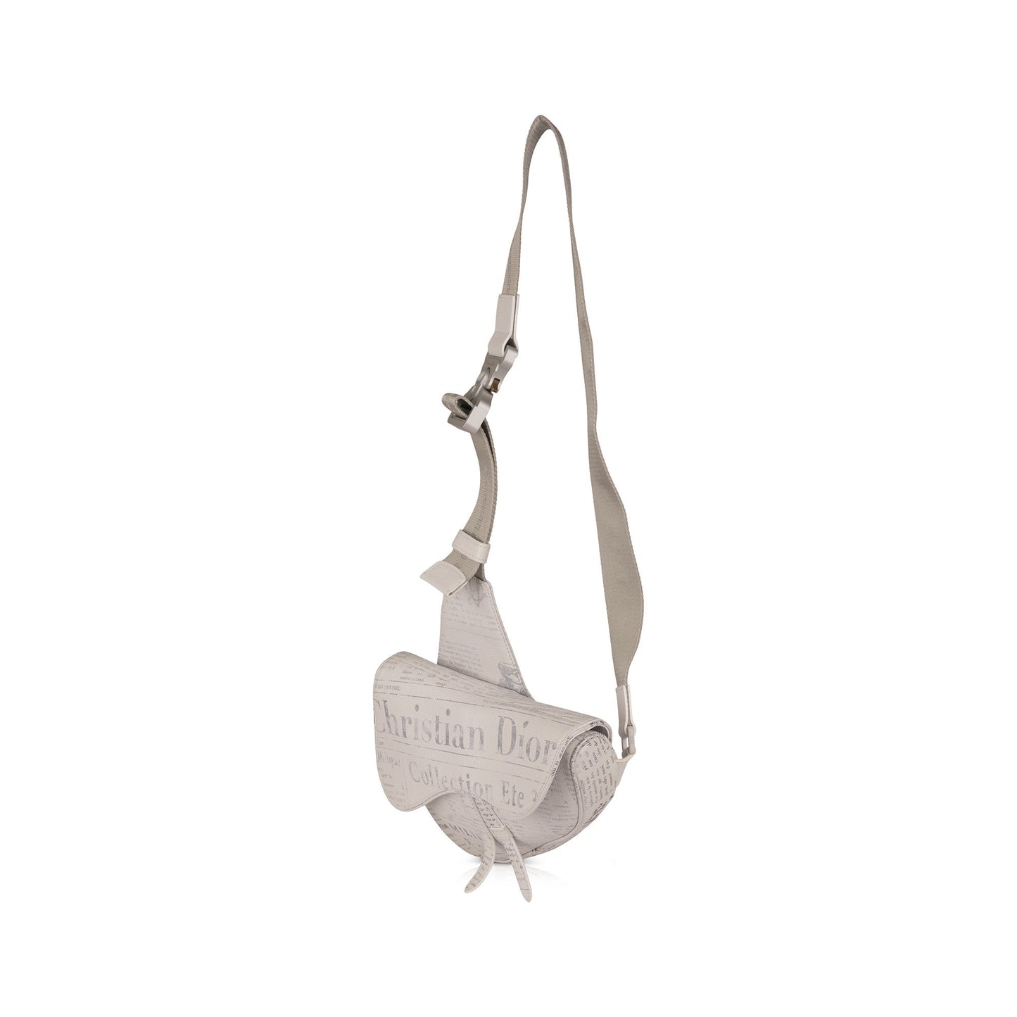 Christian Dior 2020 Newspaper Print Saddle Bag