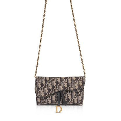 Christian Dior 2020 Oblique Saddle Wallet on Chain