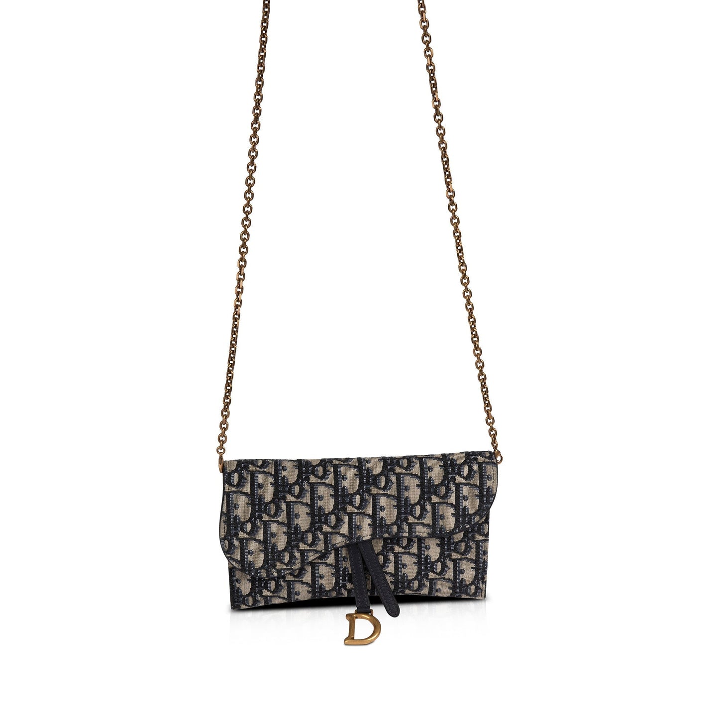 Christian Dior 2021 Oblique Saddle Wallet on Chain