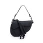 Christian Dior 2022 Black Ultramatte Calfskin Leather Medium Saddle Bag