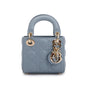 Christian Dior 2022 Blue Cannage Lambskin Leather Micro Lady Dior Bag