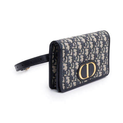 Christian Dior 2022 Navy Oblique 30 Montaigne 2-In-1 Pouch Bag