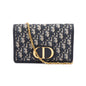 Christian Dior 2022 Navy Oblique 30 Montaigne 2-In-1 Pouch Bag