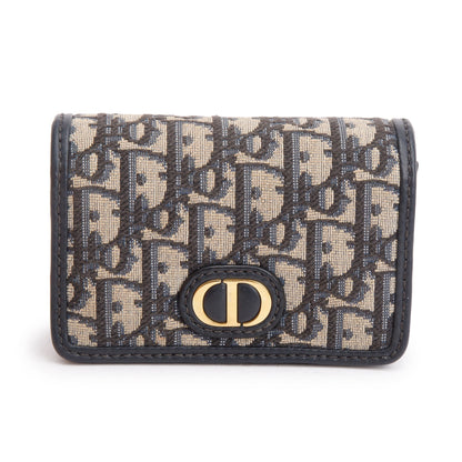 Christian Dior 2022 Navy Oblique Nano 30 Montaigne 2-In-1 Pouch Bag