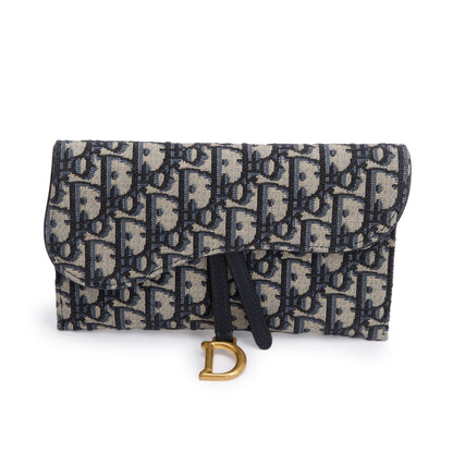 Christian Dior 2022 Oblique Long Saddle Wallet on Chain