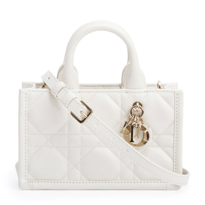 Christian Dior 2024White Macrocannage Lambskin Mini Book Tote