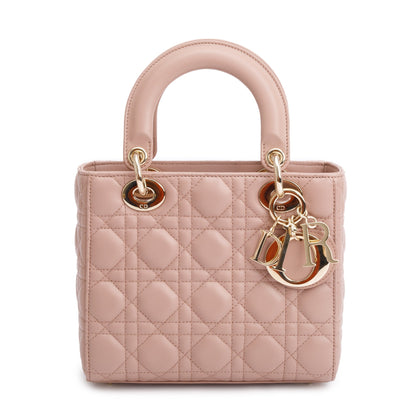 Christian Dior Beige Cannage Lambskin Leather Small Lady Dior My Abcdior Bag