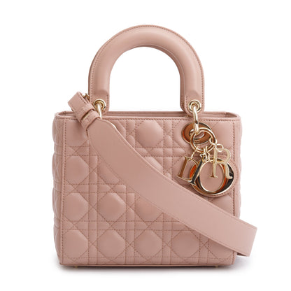 Christian Dior Beige Cannage Lambskin Leather Small Lady Dior My Abcdior Bag