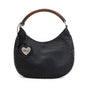 Christian Dior Black Calfskin Leather Wooden Handle Ethnic Braided Hobo