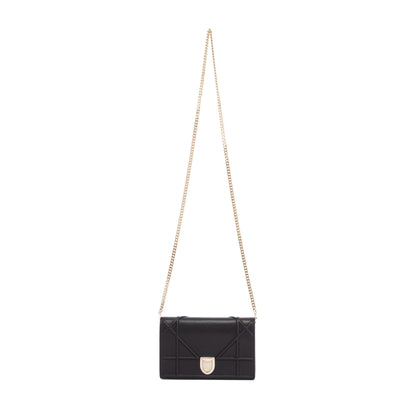 Christian Dior Black Diorama Wallet on Chain