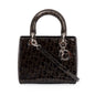 Christian Dior Black Ultimate Embossed Patent Leather Medium Lady Dior Bag