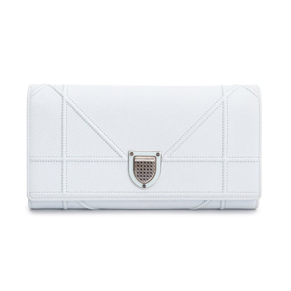 Christian Dior Blue Calfskin Leather Diorama Wallet on Chain