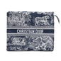Christian Dior Blue Toile De Jouy Reverse Technical Fabric DiorTravel Zipped Pouch