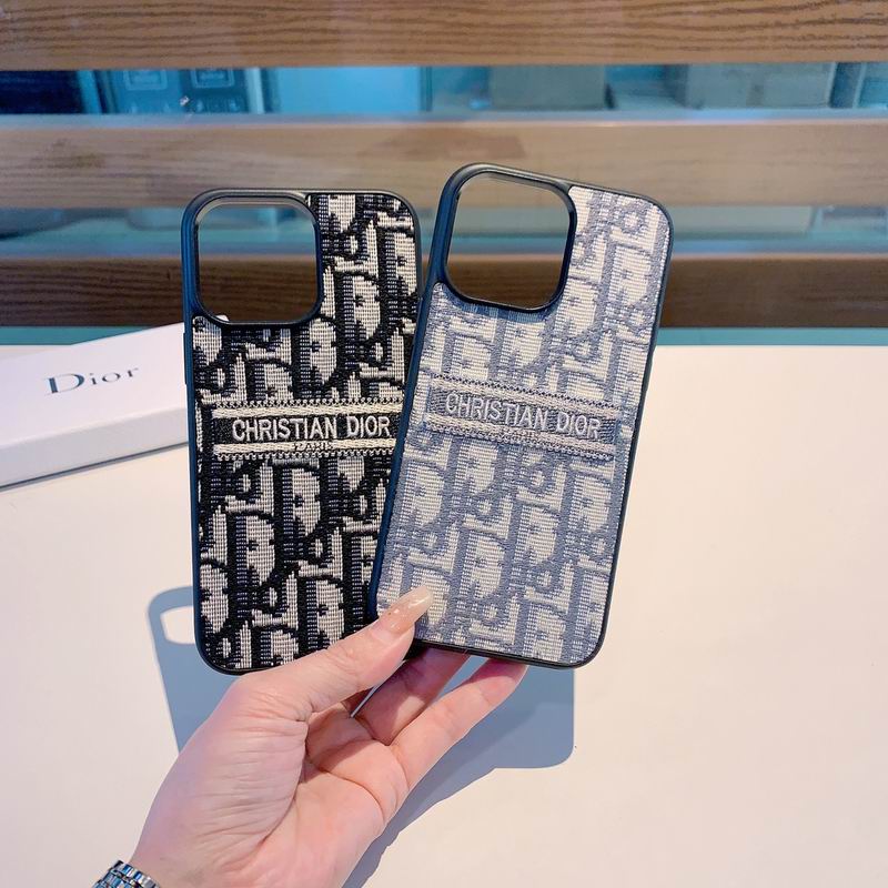 Stylish Fabric Canvas iPhone Case Dior Style