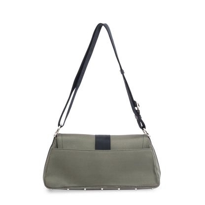 Christian Dior Grey Canvas Crystal Embellished Hardcore Shoulder Bag