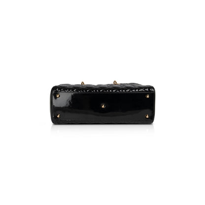 Christian Dior Large Patent Leather Lady Dior Bag