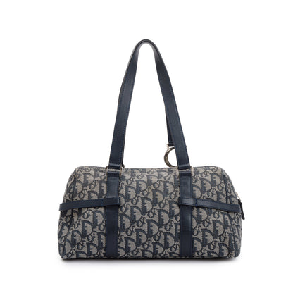 Christian Dior Navy Diorissimo Logo Charms Boston Bag