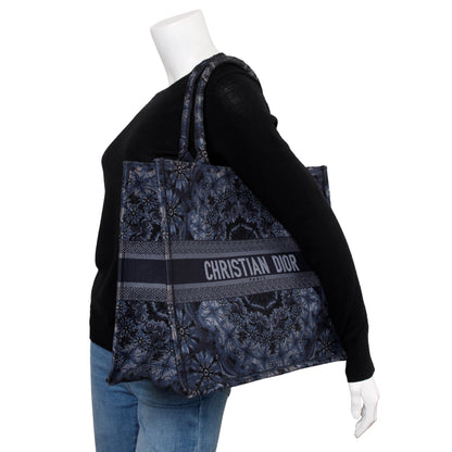 Christian Dior Navy KaleiDiorscopic Embroidery Large Book Tote