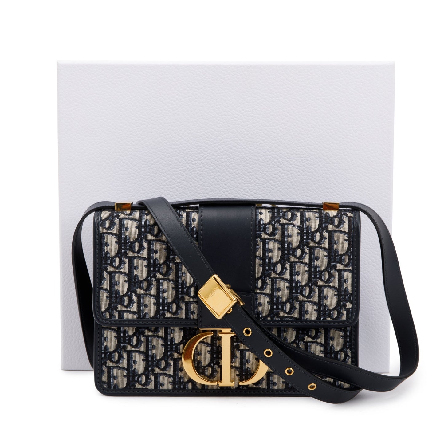 Christian Dior Navy Oblique 30 Montaigne Bag