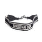 Christian Dior Navy/Beige Embroidered Woven Canvas Logo Shoulder Strap