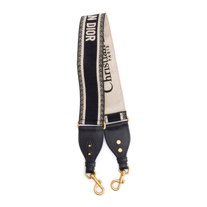 Christian Dior Navy/Beige Embroidered Woven Shoulder Strap