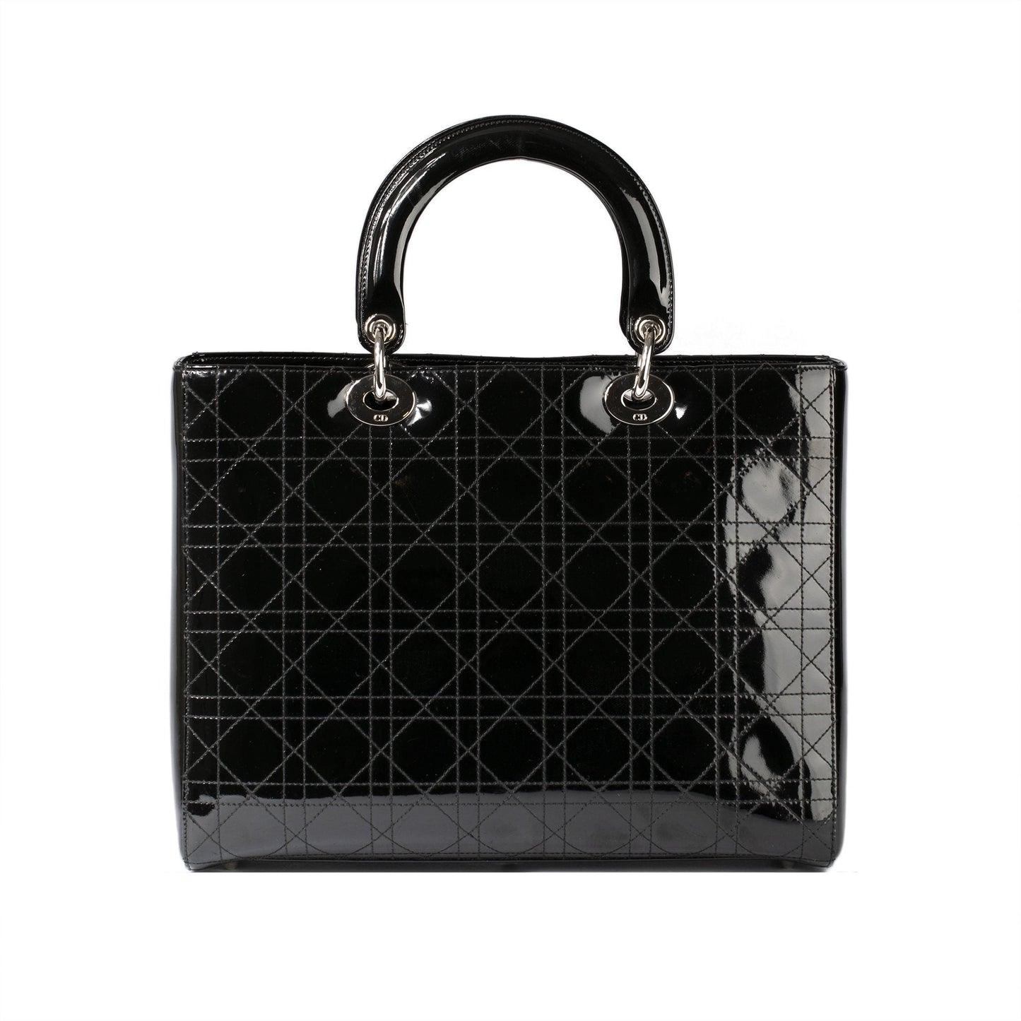 Christian Dior Patent Large Lady Dior Bag