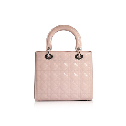 Christian Dior Patent Leather Medium Lady Dior Bag