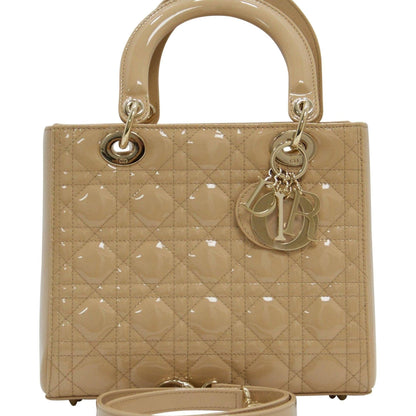 Christian Dior Patent Leather Medium Lady Dior Bag