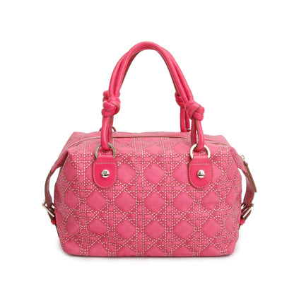 Christian Dior Pink Cannage Coated Canvas Shoulder Bag