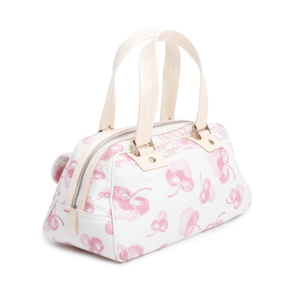 Christian Dior Pink Diorissimo Cherry Blossom Canvas Girly Satchel Bag