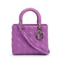 Christian Dior Purple Cannage Lambskin Leather Medium Lady Dior Bag