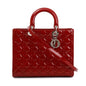Christian Dior Red Patent Leather Large Lady Dior Bag