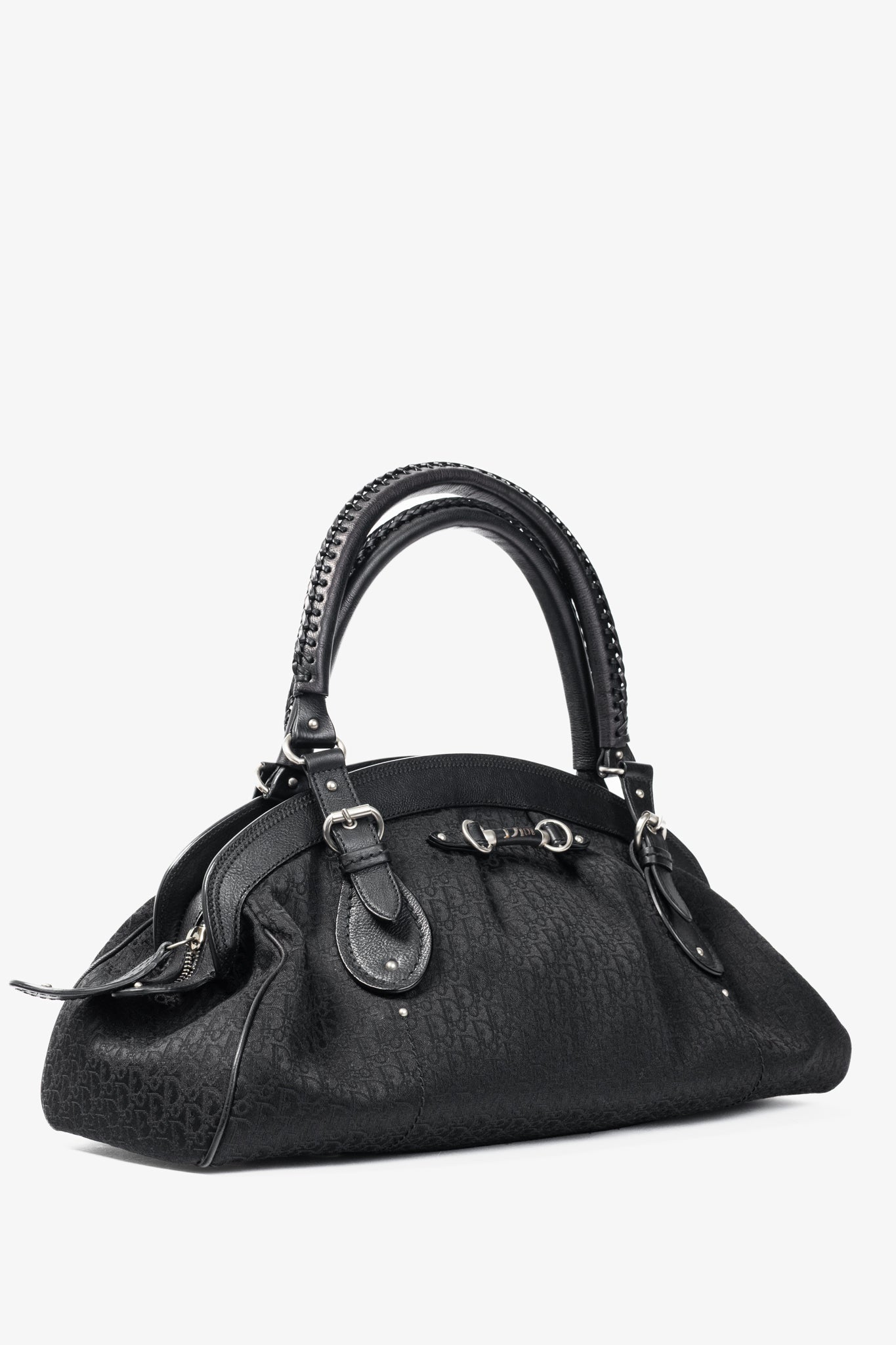 Dior Nylon Monogram Leather Canvas Handbag