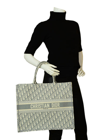Christian Dior Grey Oblique Monogram Book Tote Bag