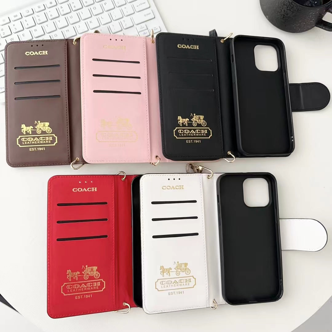 Designer Coach Phone Case Wallet Style for iPhone 12 13 14 15 16 17