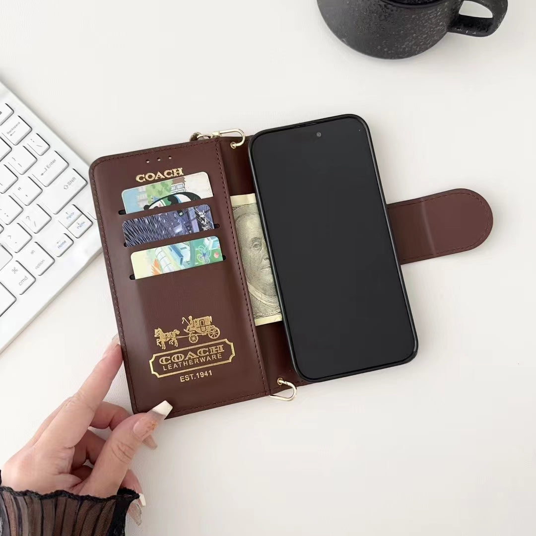 Designer Coach Phone Case Wallet Style for iPhone 12 13 14 15 16 17