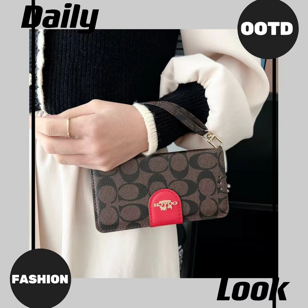 Designer Coach Phone Case Wallet Style for iPhone 12 13 14 15 16 17