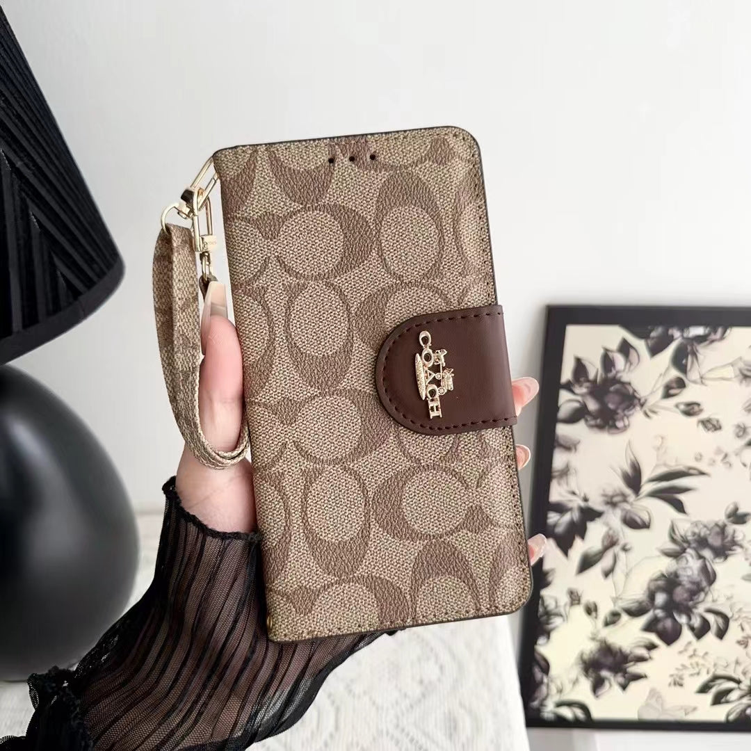 Designer Coach Phone Case Wallet Style for iPhone 12 13 14 15 16 17