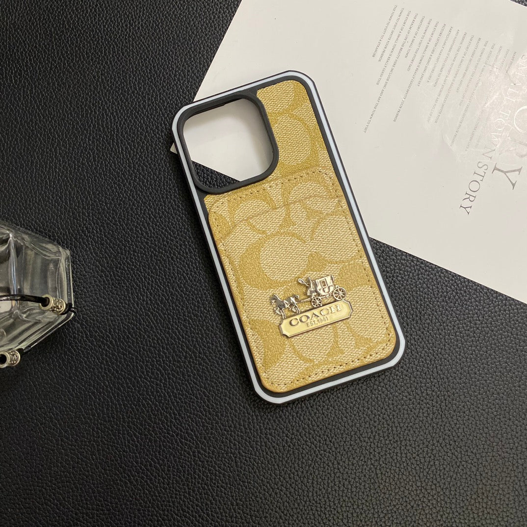 Luxury Coach Phone Case Card Holder Leather for iPhone