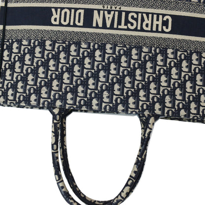 CHRISTIAN DIOR Large Book Oblique Embroidered Canvas Tote Bag Multicolor - Hot Deals
