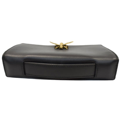 CHRISTIAN DIOR Bee Leather Pouch Clutch Bag Black - 20% OFF
