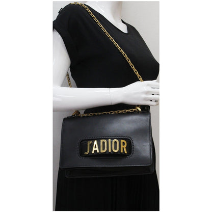 Christian Dior J'Adior Medium Calfskin Leather Flap Shoulder Bag Black - 10% OFF