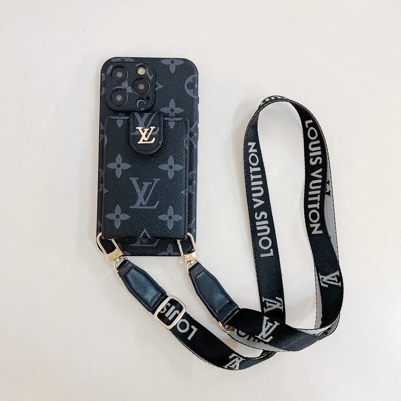 Lv Crossbody Phone Case For Iphone 12-16 Pro Max Plus / 18 Pro / 18 Pro Max